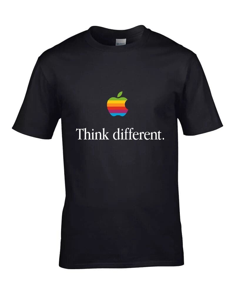Apple Think different logo fekete póló Fekete,Fehér,Bézs