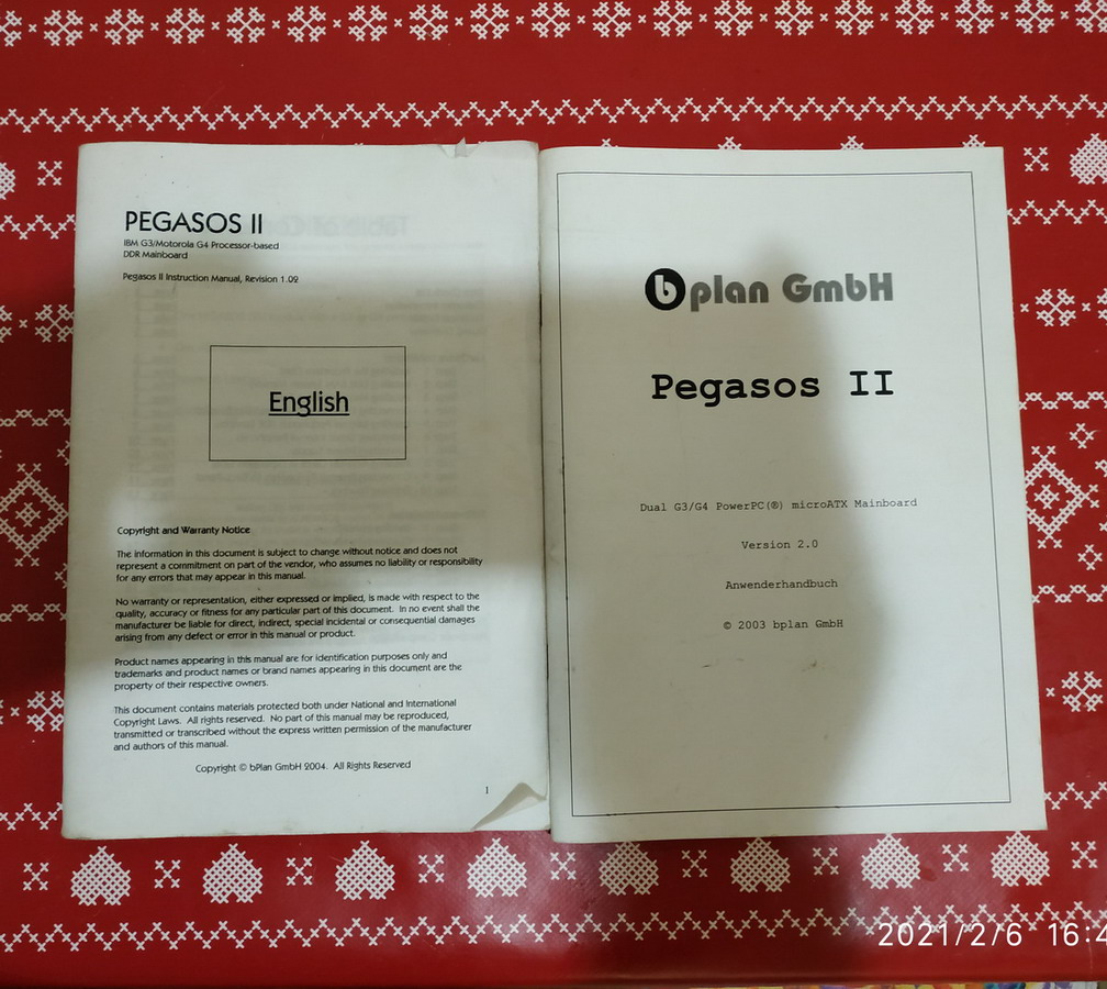 Bplan Pegasos II gépkönyv 