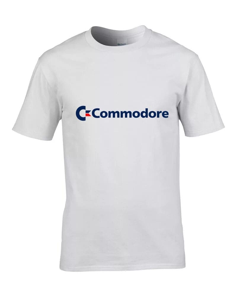 Commodore 64 logo póló fehér Fekete,Fehér,Szürke,Bézs
