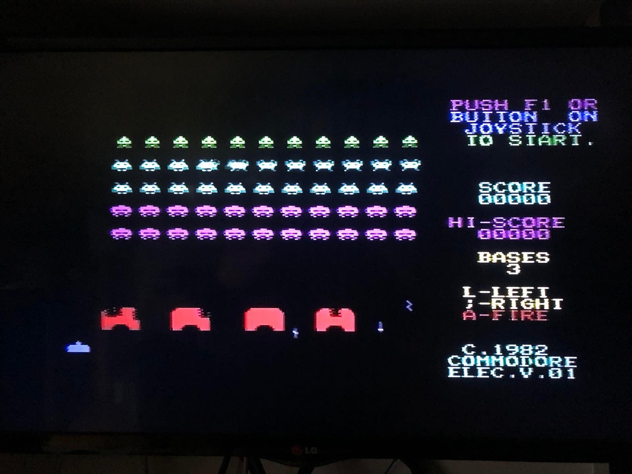 Space invaders játék c64 screenshot 