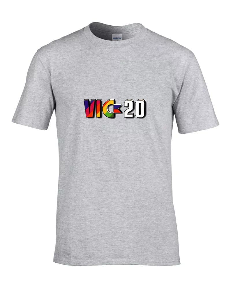 Vic 20 logo póló szürke Fehér,Szürke